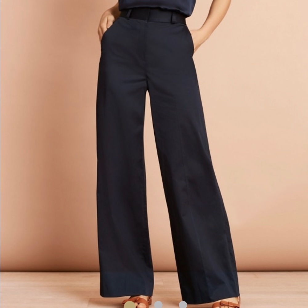 Brooks Brothers Cotton Sateen Wide-Leg Pants